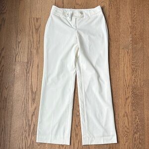 White House Black Market Legacy Straight Leg Pants Winter White Size 2S NWT